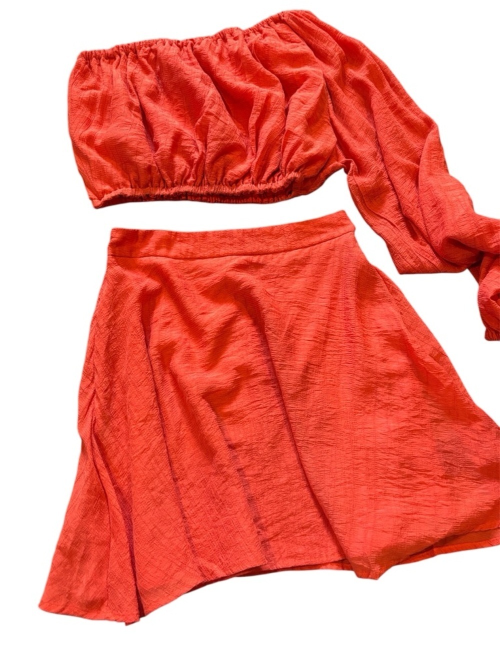 Showpo Women's A-Line Skirt Set Boho One Shoulder Crop Top Size 4